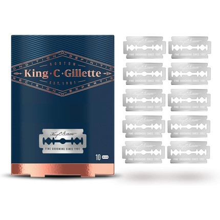 King C. Gillette Razor Blades 10 Replacement Blades for Men's Safety Razor with Durable Double Blades