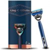 Gillette King C. Men's Razor with Trimmer for Precision, Beard Razor + Razor Blade, Navy Blue