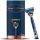 Gillette King C. Men's Razor with Trimmer for Precision, Beard Razor + Razor Blade, Navy Blue