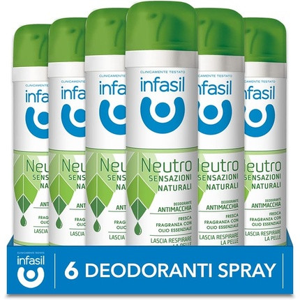 Infasil Neutro Natural Sensations Deodorant Spray with Essential Oil Anthaquia No Aluminium Salts 150ml