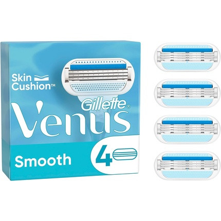 Gillette Venus Smooth Women's Razor Blades 4 Replacement Blades with 3-Fold Protected Blade that Adapts to Body Contour