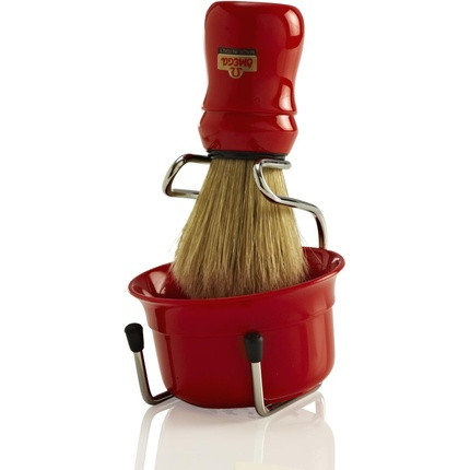 Omega 49.18-10049 Brush Stand and Bowl Set Red