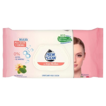 Fresh Clean Makeup Remover Wipes 48 pcs for Sensitive Skin