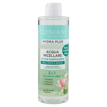 CLINIANS Hydra Plus Active Micellar Water with Green and Magnolia for 3-in-1 Cleansing