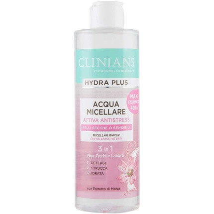 Clinians Hydra Plus Micellar Anti-Stress Water with Malva Extract for Dry or Sensitive Skin 400ml