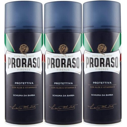 PRORASO Blue Protective Shaving Foam with Aloe & Vitamin E 400ml