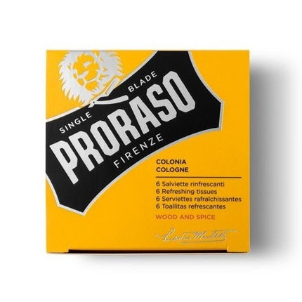 Proraso Refreshing Cologne Tissues Wood Spice - 6 Pack