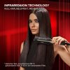 Bellissima Infrared Hair Straightener with 4 Heating Elements, Ceramic and Keratin Coating, 4 Temperatures, Flexible Straightener, Rounded Design, Fast Heating, Beauty Bag Black and Gold