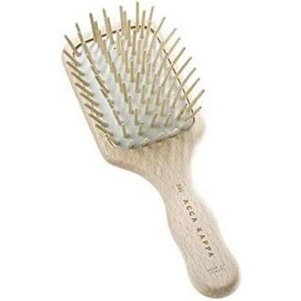 Acca Kappa Pneumatic Beech Wood Paddle Brush with Wooden Pins Travel Size