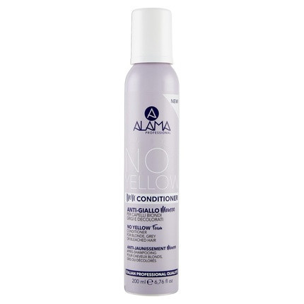 Alama Professional No-Yellow Wow Conditioner In Mousse Toning for Blonde, Gray, and Bleached Hair with Violet Pigment SLES and Sulfate Free 250ml