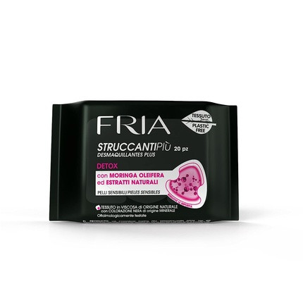 Fria Detox Charcoal Makeup Remover Wipes 20 units