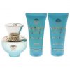 Versace Dylan Turquoise 1.7oz EDT Spray, Perfumed Body Gel, Bath and Shower Gel Women 3 Pc Gift Set