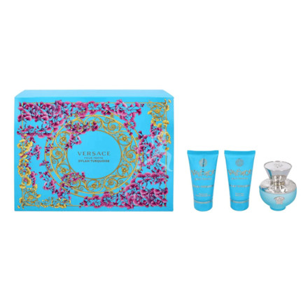 Versace Dylan Turquoise eau de toilette 50ml + body lotion 50ml + shower gel 50 ml, gift set for women