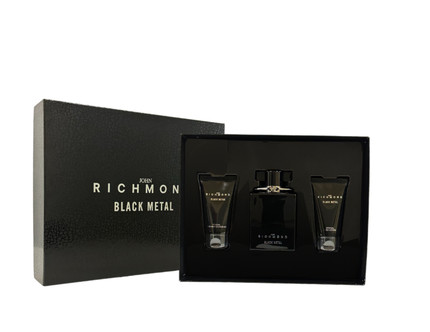 John Richmond Black Metal Set - Includes Natural Cleansing Shower Gel 50 Ml, Body Lotion 50 Ml, And Eau De Parfum For Men 100 Ml