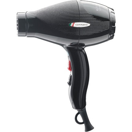 GAMMAPIU Professional Hair Dryer E.T.C. Light with Ion Generator 3 Speeds 1800-2100W 430g - Italy Plug Black