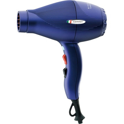 Gamma Più Professional Hair Dryer E.T.C Light Ion Generator Variable Speed Lightweight Silent Powerful Curly and Straight Hair Low Noise Heat Control Settings W 1800-2110 Italian Socket Blue