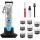 GAMMAPIU' Cyborg Professional Men's Hair Clipper with Brushless Motor 200 Minutes Cordless Autonomy Two Blade Adjustment Levers 0 Gap 8 Combs Stable Metal Housing