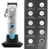 GAMMAPIU' Cyborg Professional Men's Hair Clipper with Brushless Motor 200 Minutes Cordless Autonomy Two Blade Adjustment Levers 0 Gap 8 Combs Stable Metal Housing