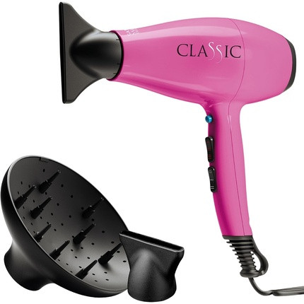 Gama Italy Professional Professional Hair Dryer with Italian AC Motor 2200W - Elegant, Ergonomic Design - Made in Italy Fuchsia