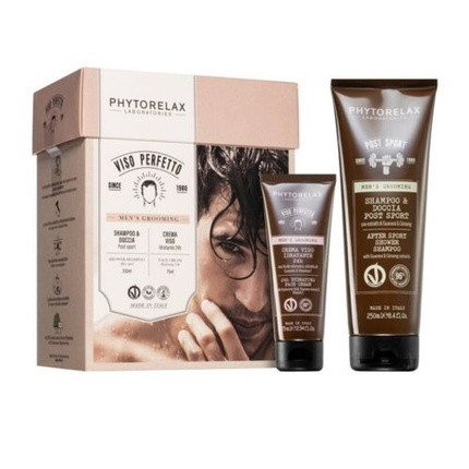 PHYTORELAX Men's Grooming Viso Perfetto Face Moisturizing Cream and Shampoo Kit