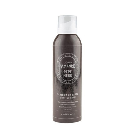 L'AMANDE Gentle and Moisturizing Shaving Foam for Men with Essential Black Pepper Oil Cleansing Emulsion Spray Promotes Smoothness