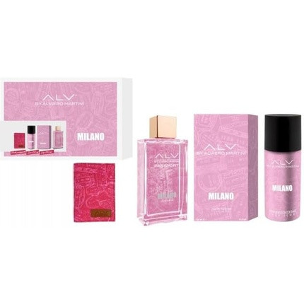 ALV By Alviero Martini Milano For Women Eau de Parfum 100ml Spray with Deodorant 150ml and Passport Holder