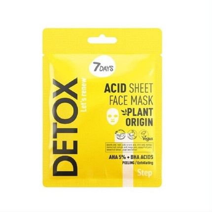 7Days Detox Acid Leaf Face Mask 25g Peeling AHA5% BHA Plant Origin