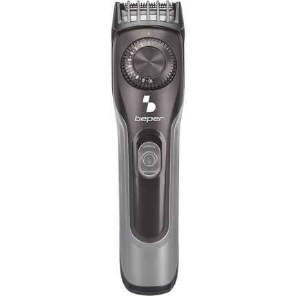 BEPER Rechargeable Beard Trimmer with Stainless Steel Blades 20 Lengths 1mm to 10mm - Black