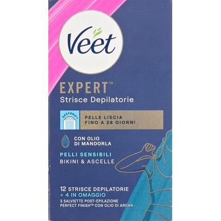 Veet Expert Sensitive Skin Underarm and Bikini Area Wax Strips 16 Strips