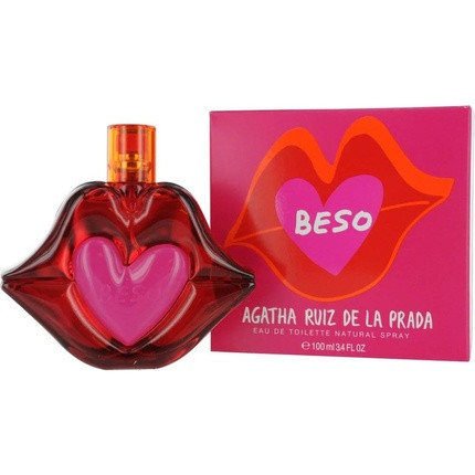 Agatha Ruiz de la Prada Beso Eau de Toilette Spray for Women with Fresh Citrus White Flower Apple and Jasmine 100ml