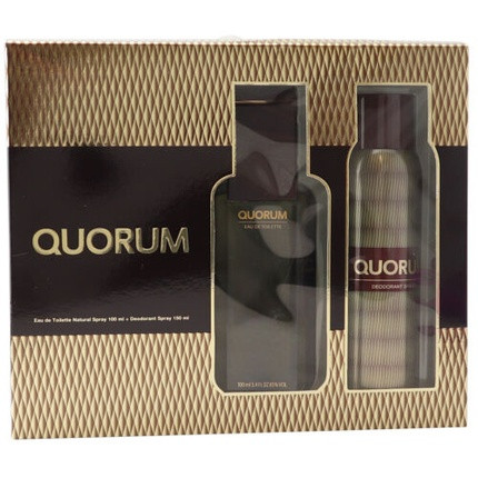 Antonio Puig Quorum EDT Eau de Toilette Spray 100ml with Deodorant Spray 150ml