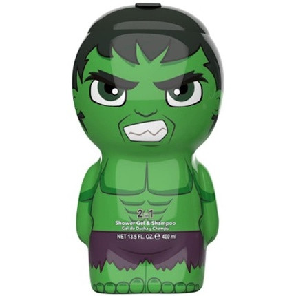 Air-Val Hulk 2in1 Shower Gel & Shampoo 400ml - 3D Figure with Great Scent for Kids and Adults