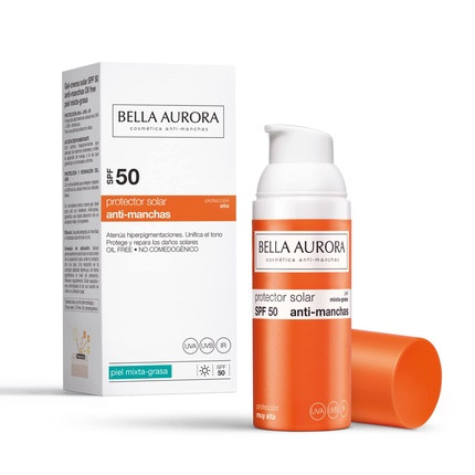 Bella Aurora Solar Gel SPF 50 for Combination-Oily Skin with Anti-Spot Properties