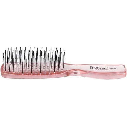 EUROSTIL Unisex Adult Detangling Small Transparent Pink Brush 1 Unit