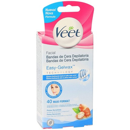 Veet Easy Gelwax Facial Bands Depilatory Wax 40 Strips