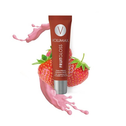 VOLUMAX Fruitgloss High Pigment and Long-lasting Lip Gloss Maximum Moisture, Shine, Comfort, and Volume Intensive Strawberry