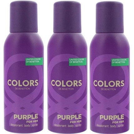 Benetton United Colors De Benetton Purple Deodorant Ladies Womens Body Spray for Her 150ml