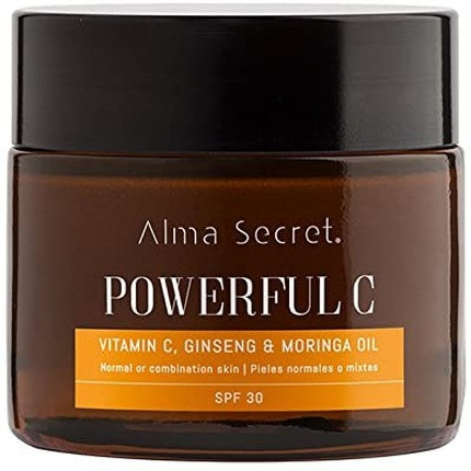 Alma Secret POWERFUL C Anti-Aging Brightening Cream with Vitamin C, Ginseng & Moringa SPF 30 50ml