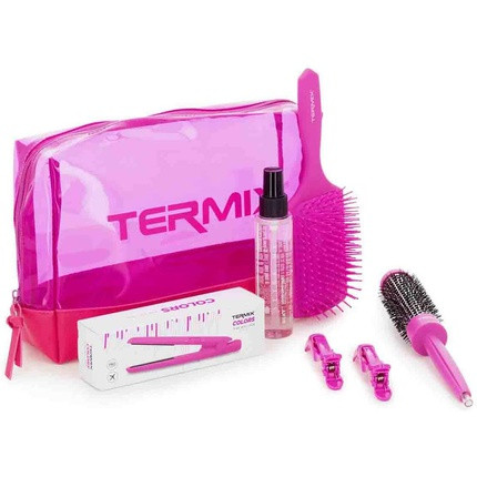 Termix Mini Hair Straighteners Universal USB Connection with Tilting Plates Fluorescent Pink