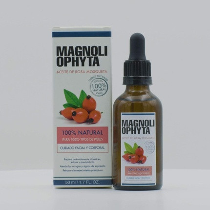 Magnoliophyta Pure Rose Hip Oil 50ml Face and Body All Skin Types Regenerating Anti-Stretch Mark Oil Reduces Wrinkles and Scars 100% Natural from Chile