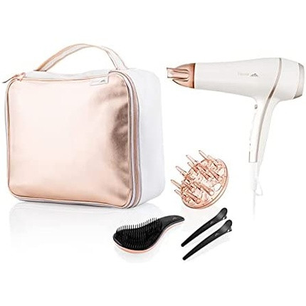 ETA Fenité Hair Dryer Gift Set - Powerful Hair Dryer with Ionization Function in Convenient Bag Complete with Diffuser, Hair Brush, and Clips for Styling