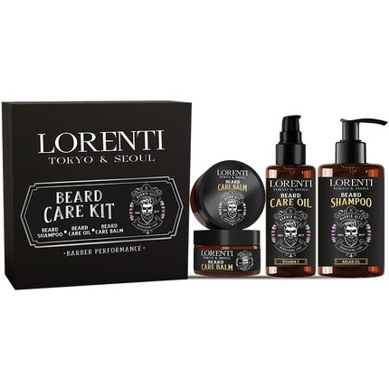 Lorenti Men Beard Care Kit Shampoo 200ml Beard Oil 100ml Balm