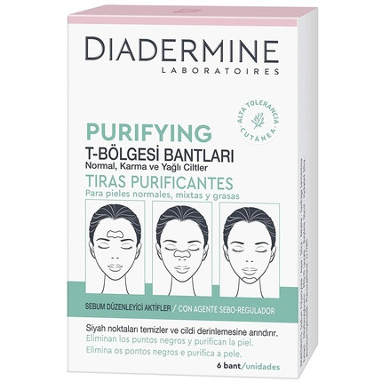 Diadermine Cleansing Strips for Normal and Combination Skin - Removes Blackheads - 6 Strips Pack