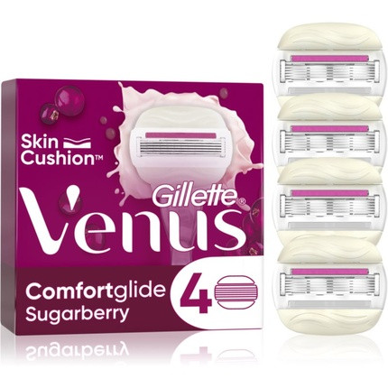 Gillette Venus ComfortGlide Sugarberry Razor Blade Refills - Pack of 4