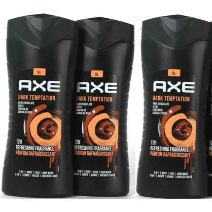 Axe XL 13.5 Ounce Dark Temptation Dark Chocolate 3 in 1 Body Face & Hair Wash