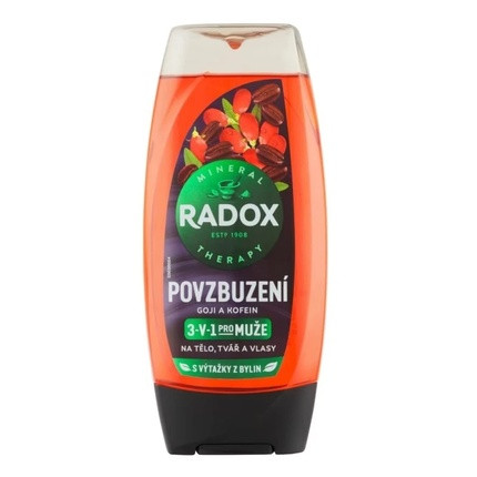 Radox Men Awakening 3-In-1 Shower Gel For Men With Goji And Caffeine, 225 Ml