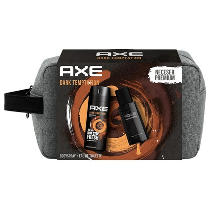 AXE Dark Temptation Men's Toiletry Bag with Body Spray and Eau de Toilette