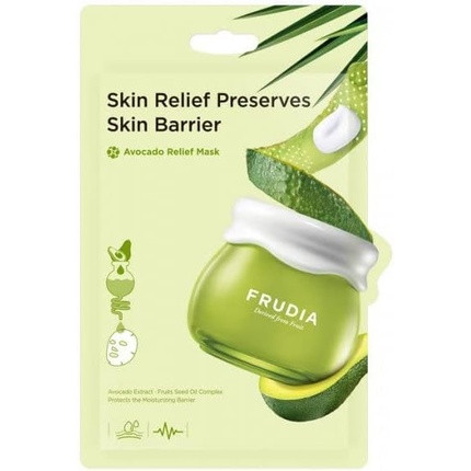 FRUDIA Soothing Avocado Relief Face Mask Fast Relief Line for Sensitive Skin Recovers Skin Vitality Moisturizes and Protects Skin