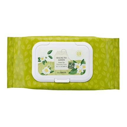 [the SAEM] Healing Tea Garden Green Tea Cleansing Tissue - Moisturizing Makeup Cleansing Tissue for Normal to Dry Skin