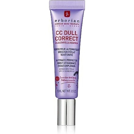 Erborian CC Dull Correct with Centella Asiatica Korean Skincare and Makeup Cream Primer Blur for Radiance Boosting and Soothing Effects Even Complexion SPF 25 All Skin Type 15ml